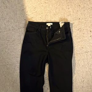 Black Straight Leg Mom Jean
